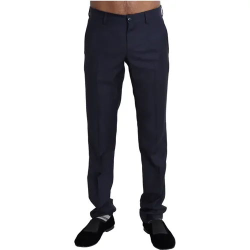 Marineblaue Slim Fit Anzughose - Dolce & Gabbana - Modalova