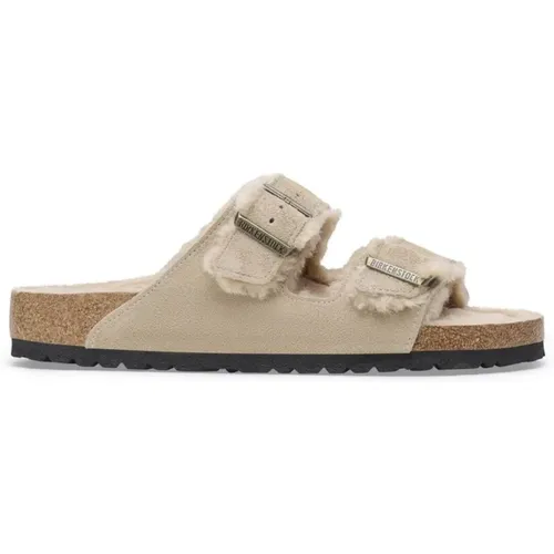 Taupe Leder Hausschuhe Birkenstock - Birkenstock - Modalova