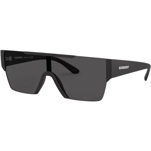 Matte Schwarze Sonnenbrille,Schwarze Rahmen Herren Sonnenbrille - Burberry - Modalova