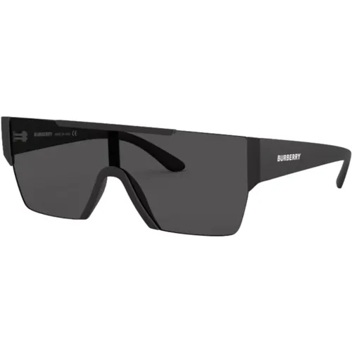 Matte Schwarze Sonnenbrille , Herren, Größe: ONE Size - Burberry - Modalova