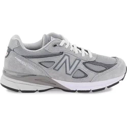 USA 990v4 Sneakers mit Wildleder und Mesh , Herren, Größe: 45 EU - New Balance - Modalova