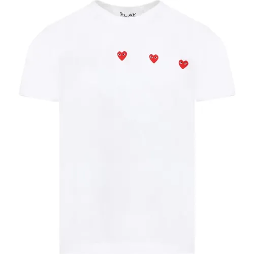 Weißes Baumwoll-T-Shirt - Comme des Garçons Play - Modalova