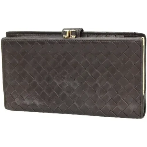 Vintage Intrecciato Leather Wallet , female, Sizes: ONE SIZE - Bottega Veneta Vintage - Modalova