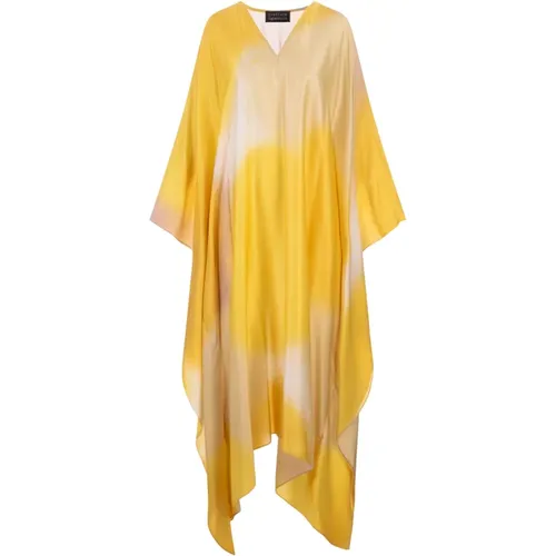 Printed Silk Caftan Dress , female, Sizes: ONE SIZE - Gianluca Capannolo - Modalova