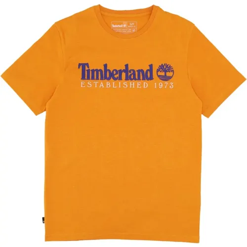 Vintage Logo Tee Dunkles Cheddar , Herren, Größe: XL - Timberland - Modalova