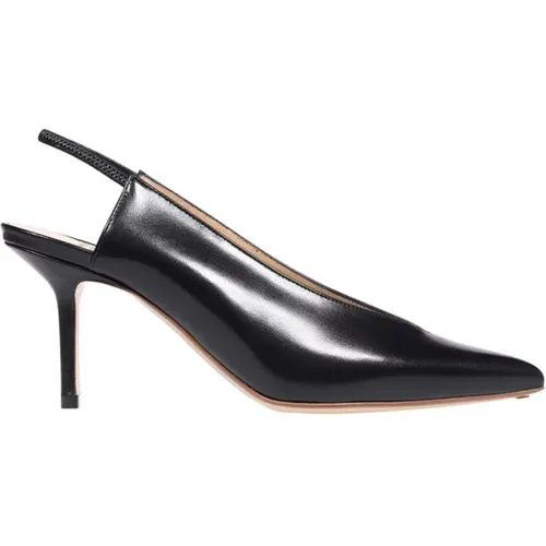 Militärknopf Leder Slingback Pumps , Damen, Größe: 40 EU - Francesco Russo - Modalova