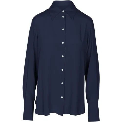 Crepe Shirt with Classic Collar , female, Sizes: M, L, S - Ottod'Ame - Modalova