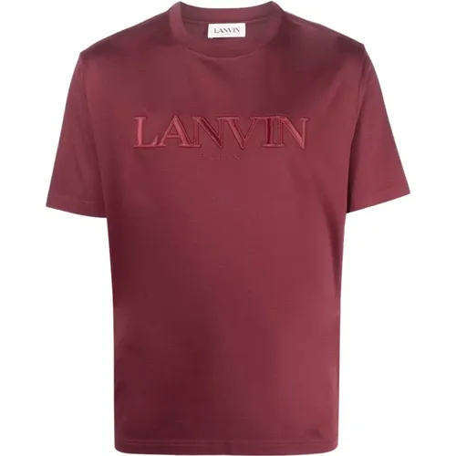 Bordeaux Embroidered Tee-Shirt Paris , male, Sizes: L, S - Lanvin - Modalova