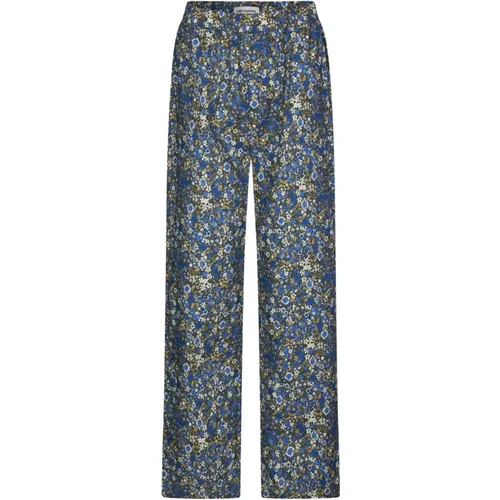 Blaue All-Over Print Elastik Taille Hose , Damen, Größe: S - Lollys Laundry - Modalova