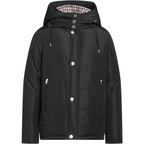 Blaue Kapuzenjacke mit Tartanmuster - Aquascutum - Modalova