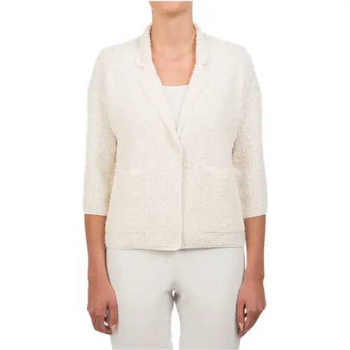 Weiße Jacke , Damen, Größe: S - Le Tricot Perugia - Modalova