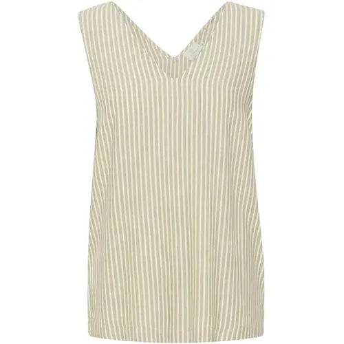 Striped Top with V-Neck , female, Sizes: S, 3XL, 2XL, L, M, XS, XL - Kaffe - Modalova