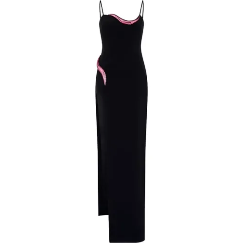 Elegant Long Dress with Asymmetric Neckline , female, Sizes: S - David Koma - Modalova