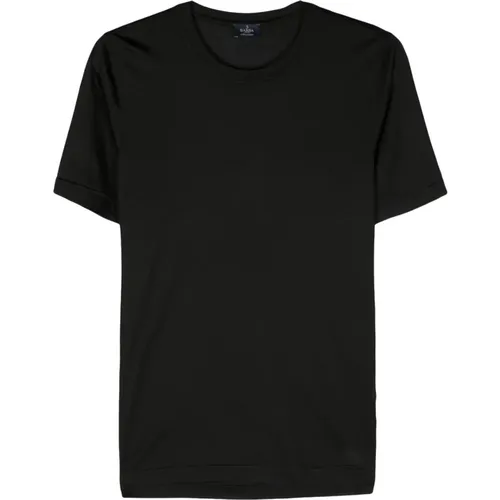 Luxuriöses Seiden T-Shirt, Made in Italy , Herren, Größe: L - Barba - Modalova