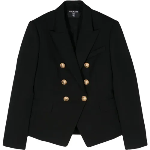 Wool Panelled Jacket , female, Sizes: L, M, XS - Balmain - Modalova