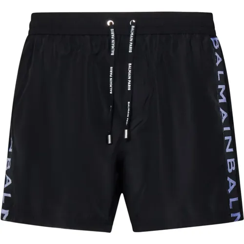 Logoed Swim Shorts for Men , male, Sizes: S - Balmain - Modalova