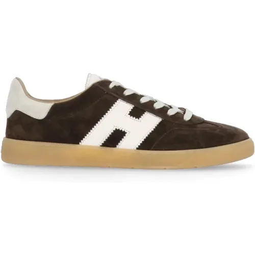 Braune Wildleder Sneakers Runde Zehen , Herren, Größe: 41 1/2 EU - Hogan - Modalova