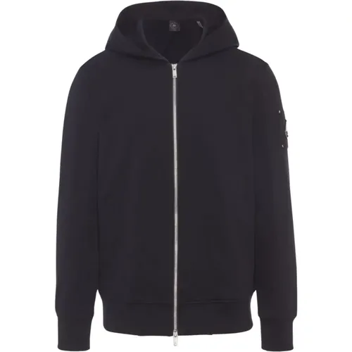 Schwarzer Hoodie Pullover Geripptes Finish - Moose Knuckles - Modalova