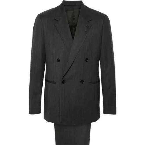 Schwarzer Strukturierter Blazer und Hose Set - Lardini - Modalova