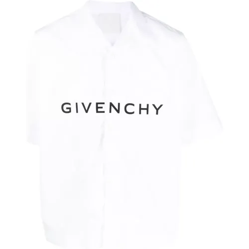 Logo-Print Short-Sleeve Shirt , male, Sizes: L - Givenchy - Modalova