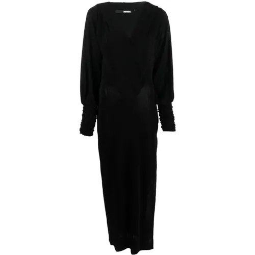 Schwarzes Maxi-Kapuzenkleid - ROTATE Birger Christensen - Modalova