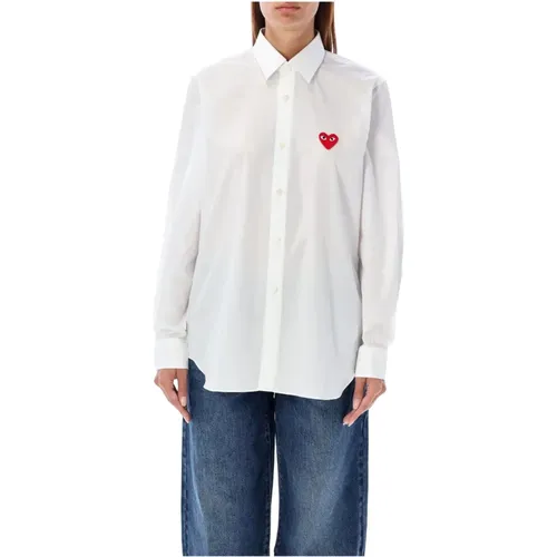 Heart Patch Shirt , female, Sizes: XL, M - Comme des Garçons - Modalova