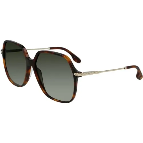 Braune Acetat Sonnenbrille für Frauen - Victoria Beckham - Modalova