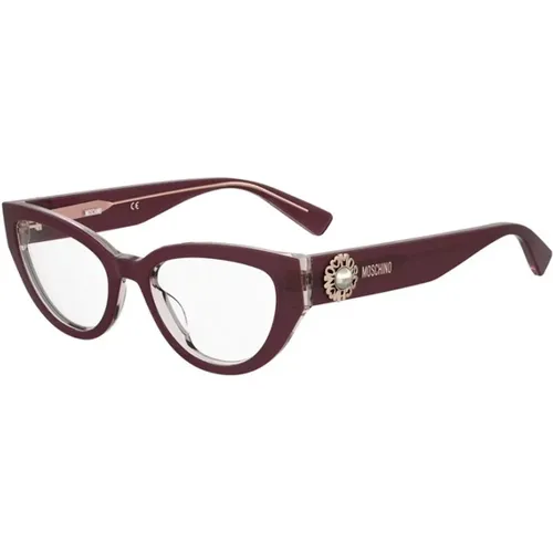 Burgunder Stilvolle Brille , unisex, Größe: 52 MM - Moschino - Modalova