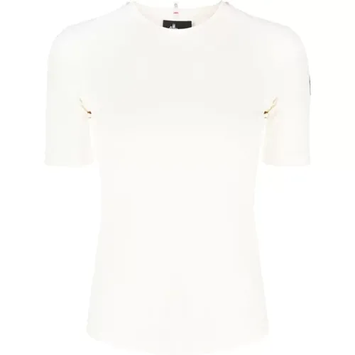 Logo Print Stretch Jersey T-Shirt , Damen, Größe: L - Moncler - Modalova