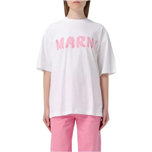 Weiße T-Shirts und Polos , Damen, Größe: XS - Marni - Modalova