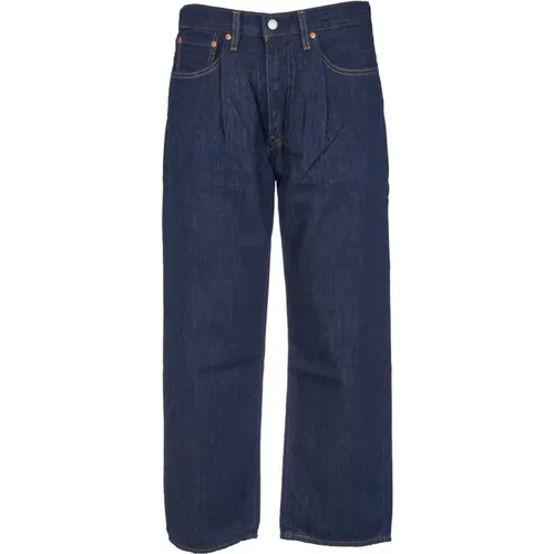Levi's, Blaue Plissierte Crop Jeans , Herren, Größe: W33 - Levis - Modalova