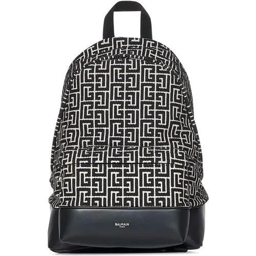 Schwarzer Jacquard-Rucksack Balmain - Balmain - Modalova