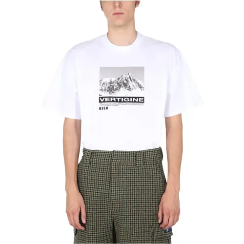 T-Shirt mit Schwindeldruck MSGM - MSGM - Modalova