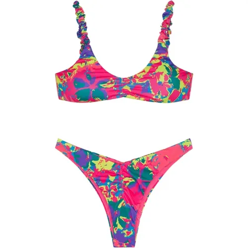 Glitch Bikini Top und Slip Set , Damen, Größe: XL - Me-Fui - Modalova