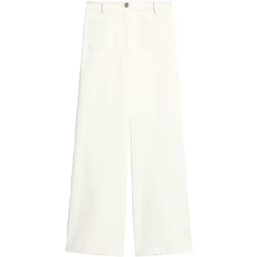 Ecru Weite Baumwollhose - Max Mara Weekend - Modalova