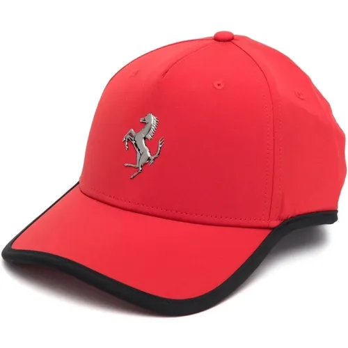 Rote Logo-Plaque Baseball Cap , Herren, Größe: ONE Size - Ferrari - Modalova