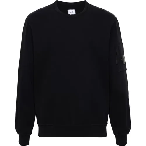 Blauer Leichter Crew Neck Sweatshirt , Herren, Größe: S - C.P. Company - Modalova