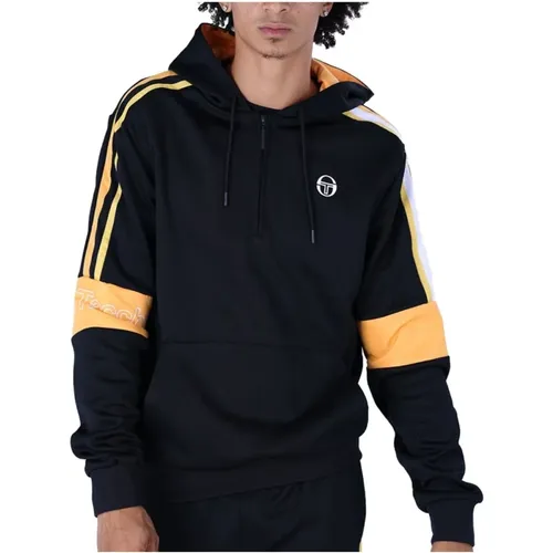 Logo Cross Hoodie - Schwarz , Herren, Größe: M - Sergio Tacchini - Modalova