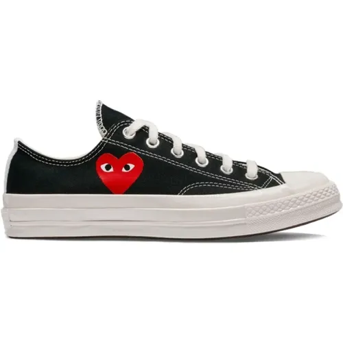 Canvas Heart Sneakers Schwarz , Herren, Größe: 42 1/2 EU - Comme des Garçons Play - Modalova