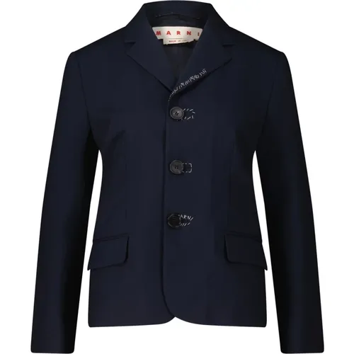 Elegant Blazer with Contrast Details , female, Sizes: M - Marni - Modalova