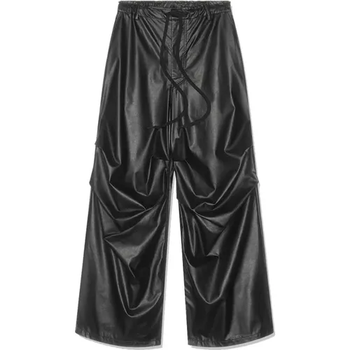 Schwarze Drapierte Hose , Damen, Größe: XS - MM6 Maison Margiela - Modalova