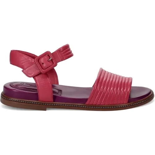 Fuchsia Leather Sandals , female, Sizes: 5 UK - Lorenzo Masiero - Modalova