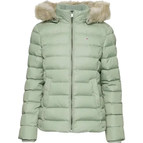 Gefütterte Jacke mit Kapuze , Damen, Größe: 2XS - Tommy Jeans - Modalova