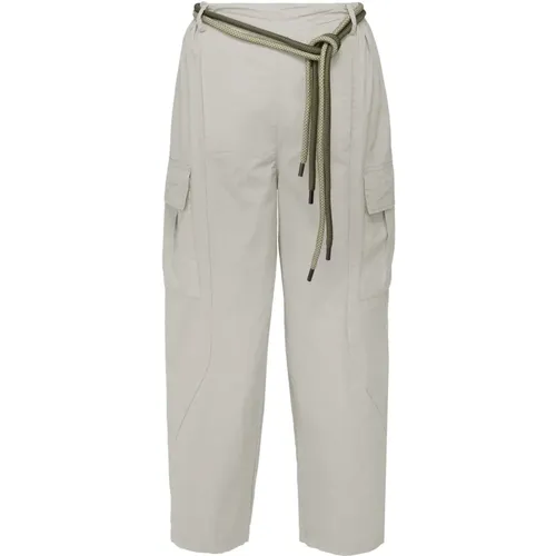 Cargo Balloon Fit Trousers with Two-Tone Rope Belt , female, Sizes: L, M, XS, S - BomBoogie - Modalova