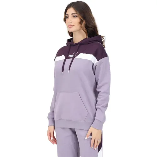 Lila Kapuzenpullover Sweatshirt Damen Herbst Winter , Damen, Größe: XS - Puma - Modalova