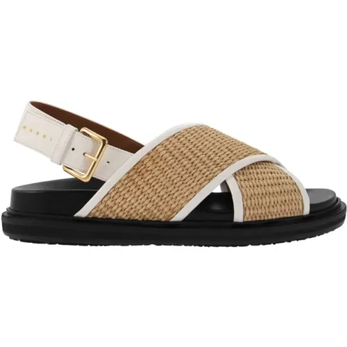 Fussbett - Leather and Jute Sandals , female, Sizes: 3 UK - Marni - Modalova