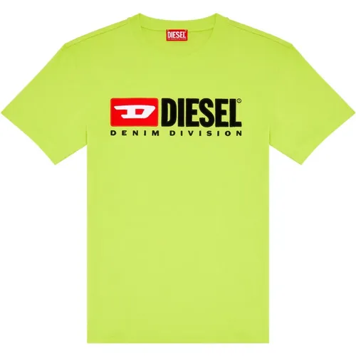 T-Shirt mit Logo-Stickerei , Herren, Größe: XL - Diesel - Modalova
