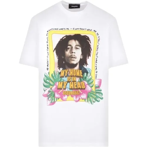 Lässiges Baumwoll T-Shirt , Herren, Größe: L - Dsquared2 - Modalova