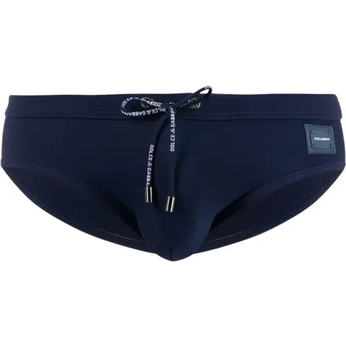 Beachwear, Navy Swim Briefs , male, Sizes: XL - Dolce & Gabbana - Modalova