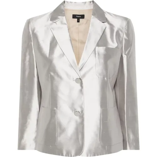 Shantung Twill Boxy Blazer , Damen, Größe: XS - Theory - Modalova